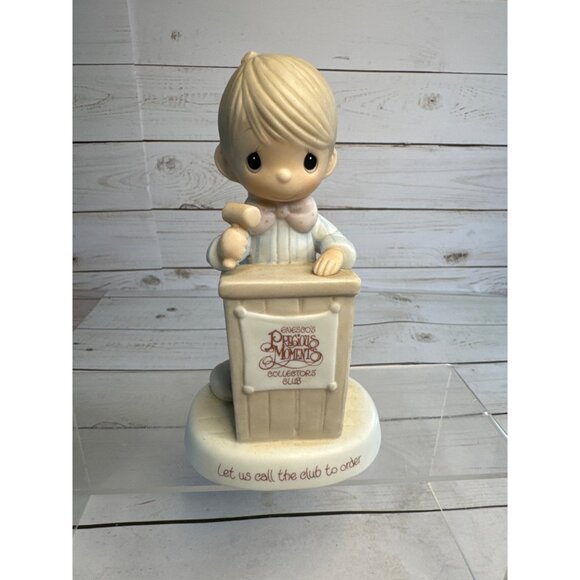Precious Moments 1983 Collectors Club Let Us Call This Club To Order E-0303 Figu - Picture 8 of 11